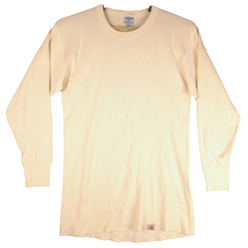 Carhartt K56NAT Mens XL Natural Cotton Waffle Knit Thermal Long Sleeve Shirt USA